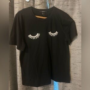 Forever 21 Black Top with White Detail